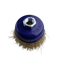 Щетка для УШМ чашечная 65 мм, 2,5", волнистая, латунированная, "MAXIMUM" MX 17719 оптом